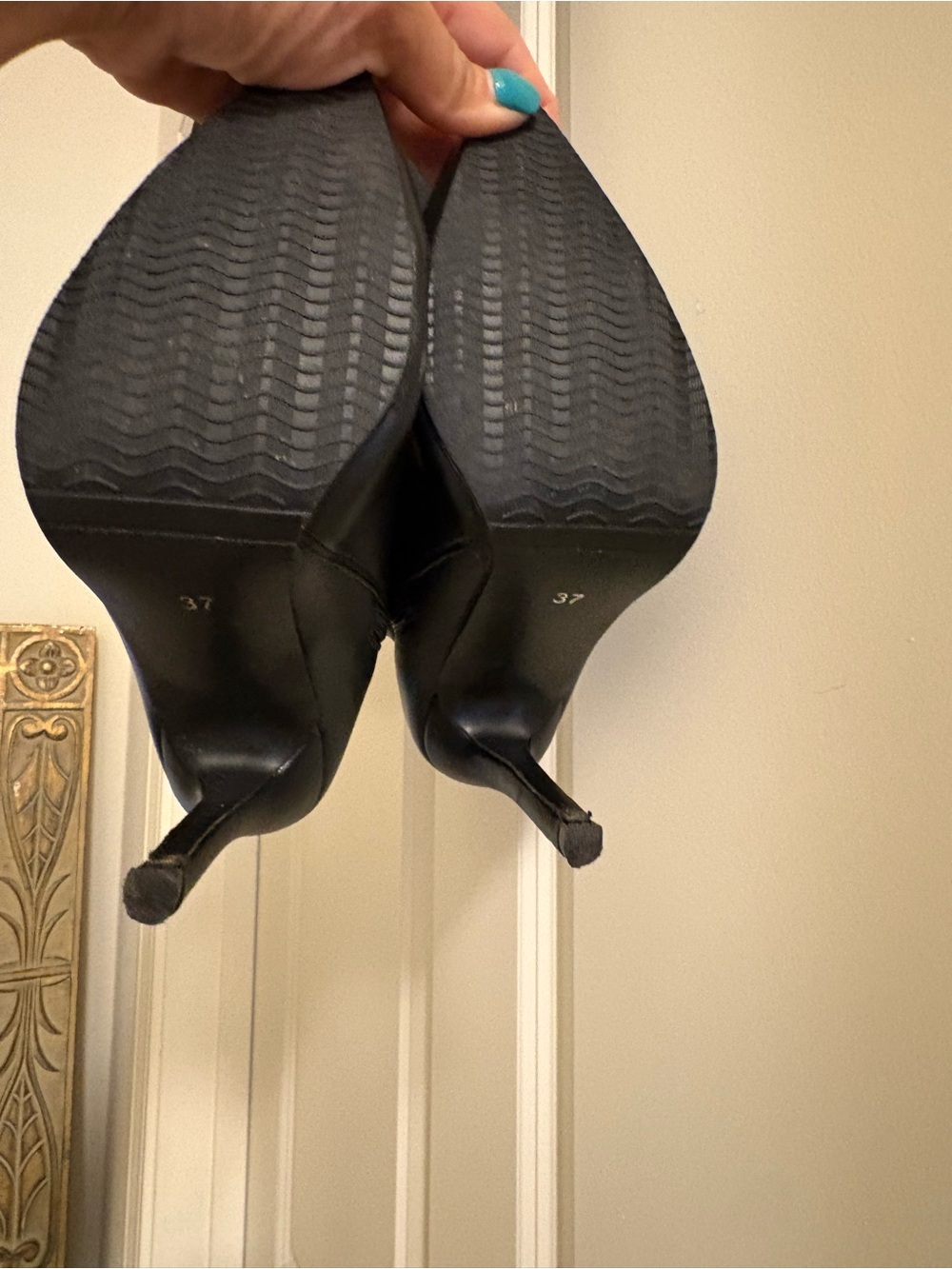 Women's Black Over-the-Knee Stiletto Boots - Picture 7 of 7